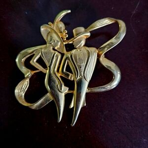 JJ Art Deco brooch